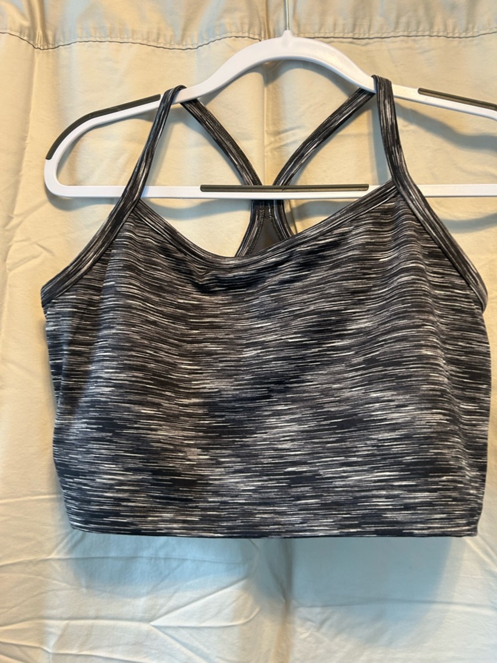 NEW XL aerie Black & Gray Space-Dye Racerback Sports Bra/tank